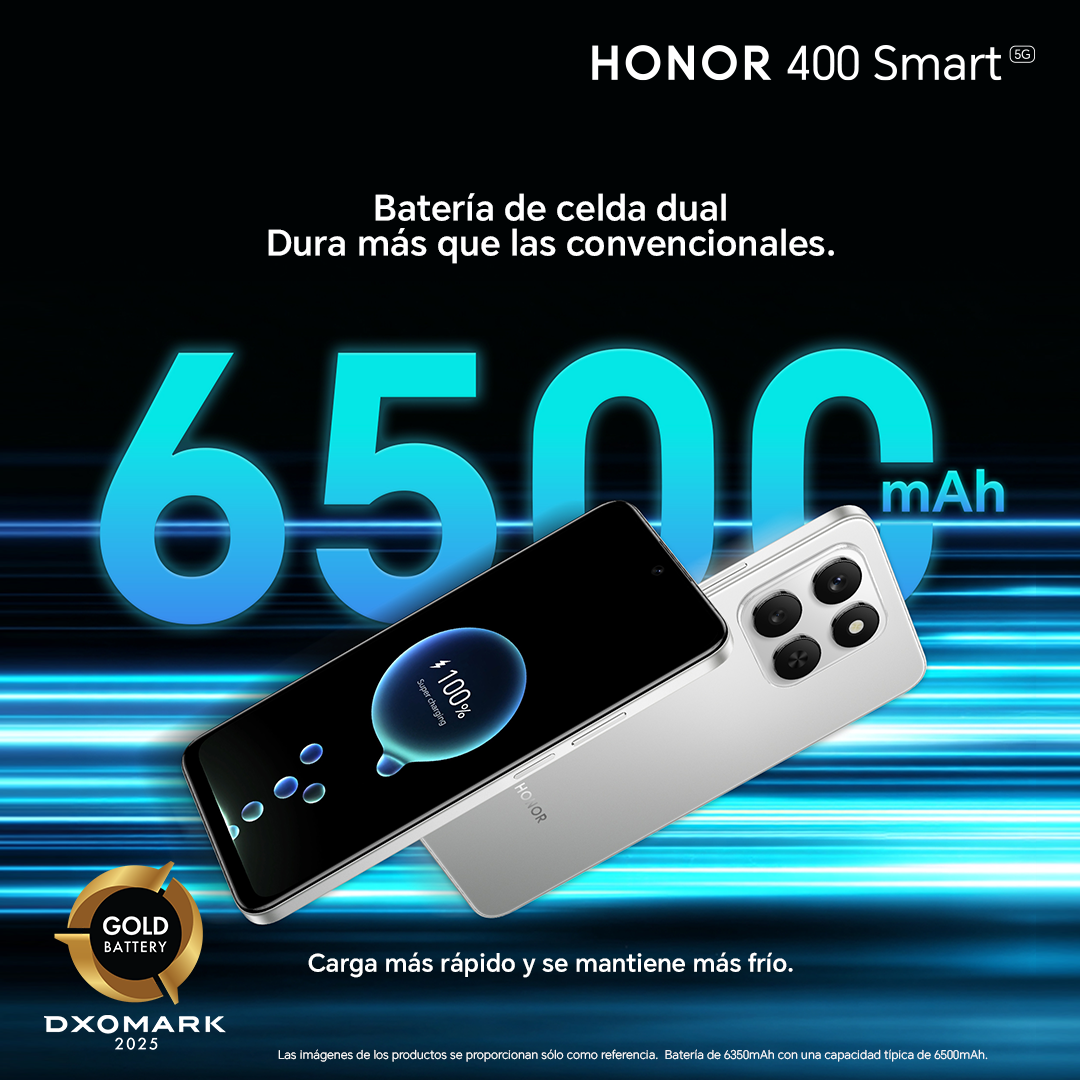 Conozca el HONOR 400 Smart: 6500 mAh para vivir sin pausas